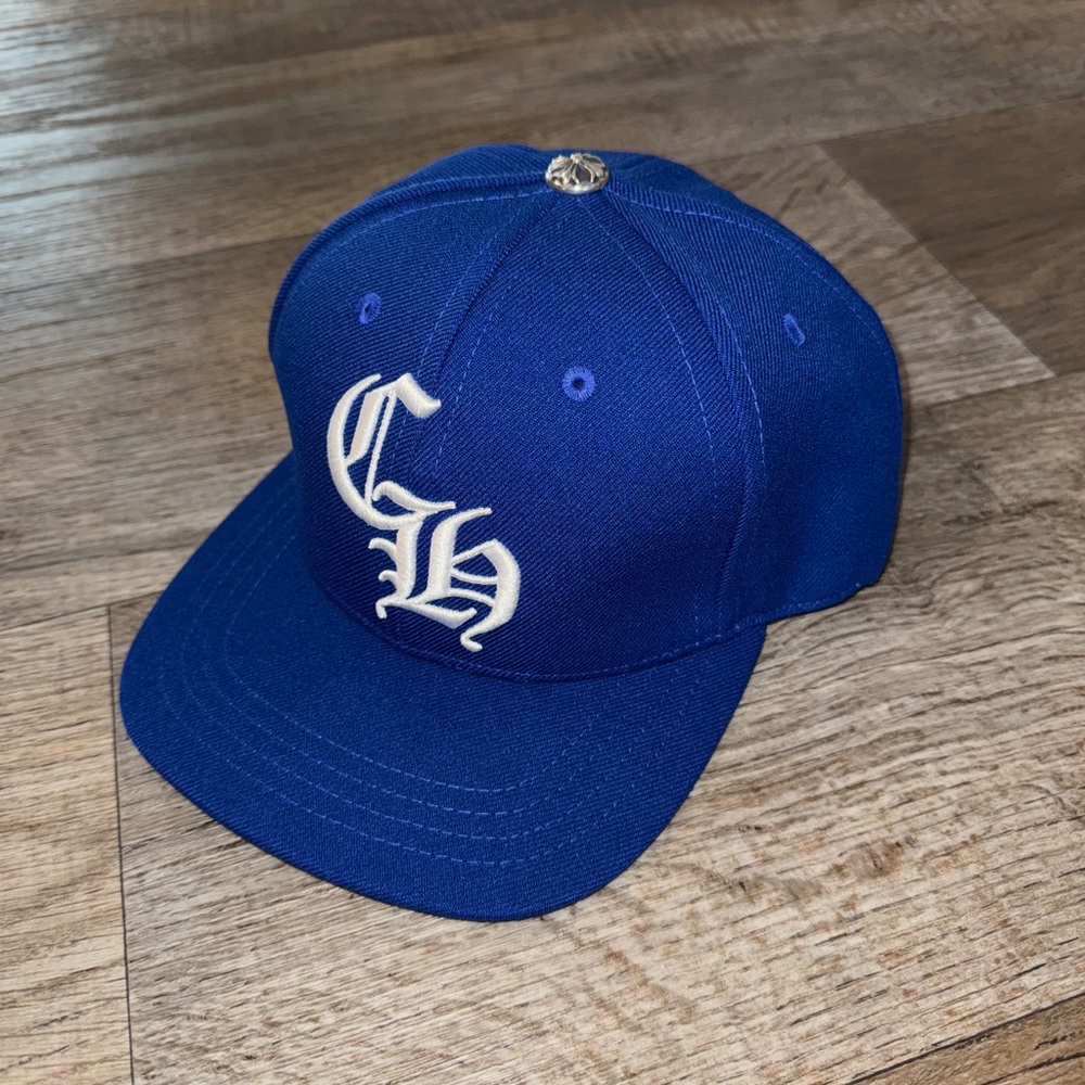 BLUE CHROME HEARTS LOGO HAT